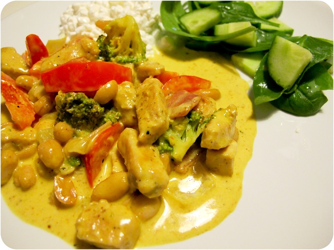 LCHF Currykyckling med bacon