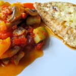 Ostgratinerad kycklingfilé med ratatouille Ostgratinerad kycklingfilé med ratatouille