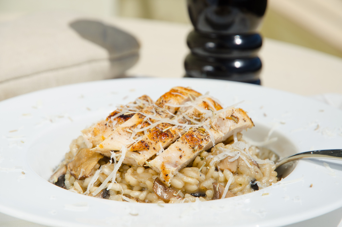 Krämig risotto med kyckling och svamp Krämig risotto med kyckling och svamp