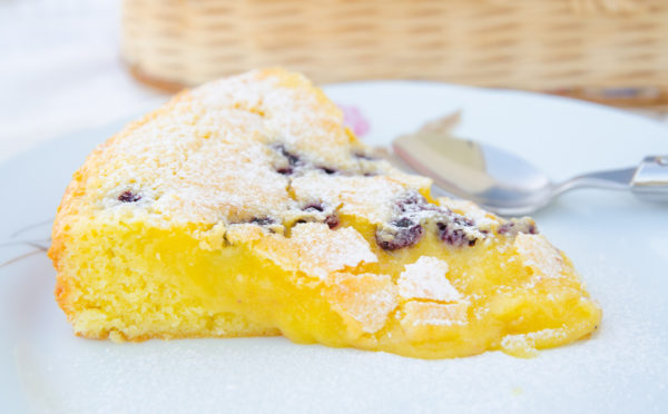 Citronkladdkaka med blåbär