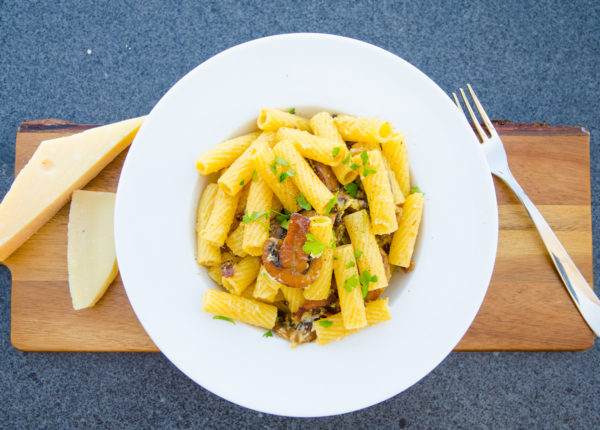 Pasta carbonara med svamp