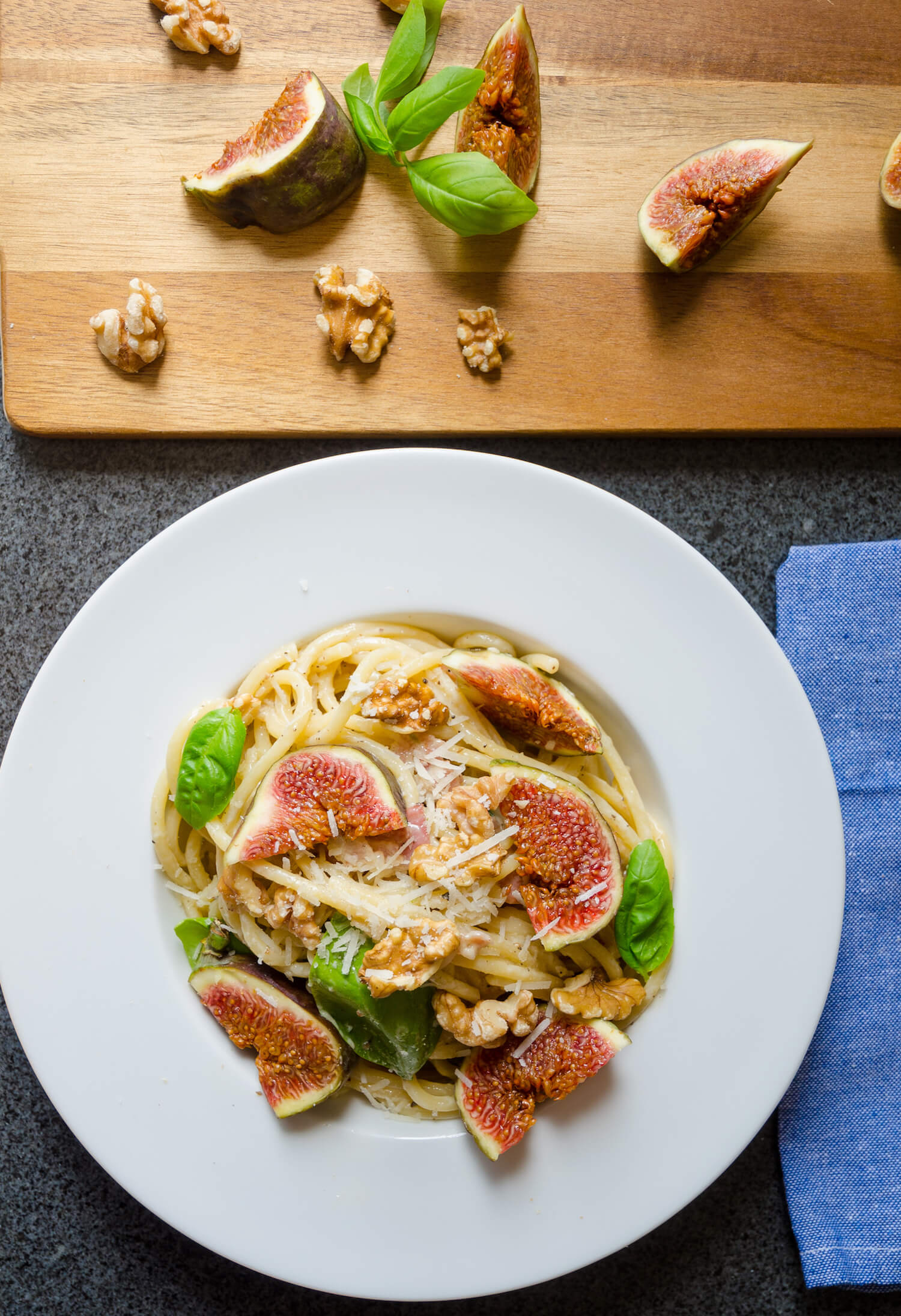 Pasta med fikon och bacon Pasta med fikon och bacon