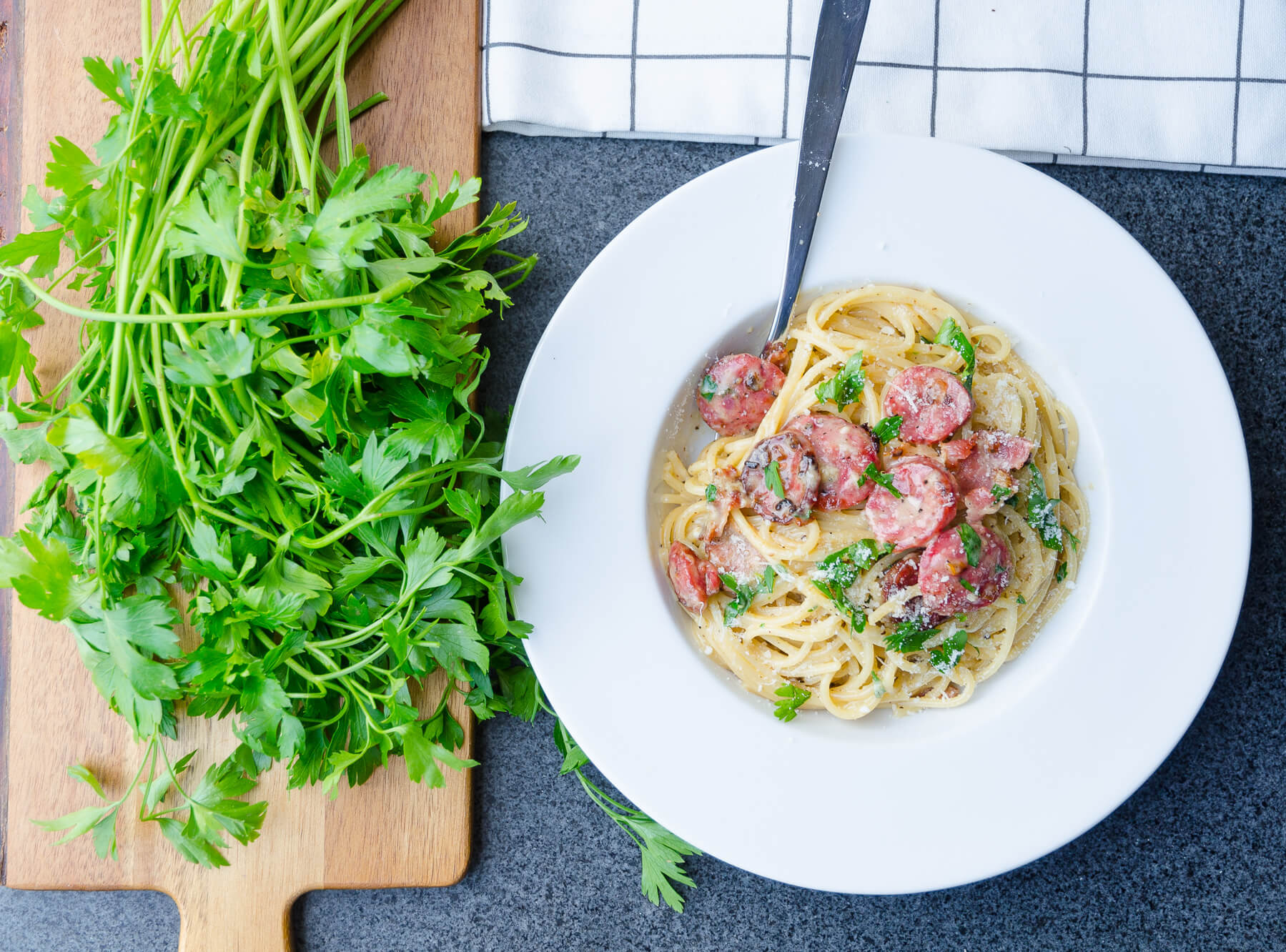 Korv carbonara Korv carbonara