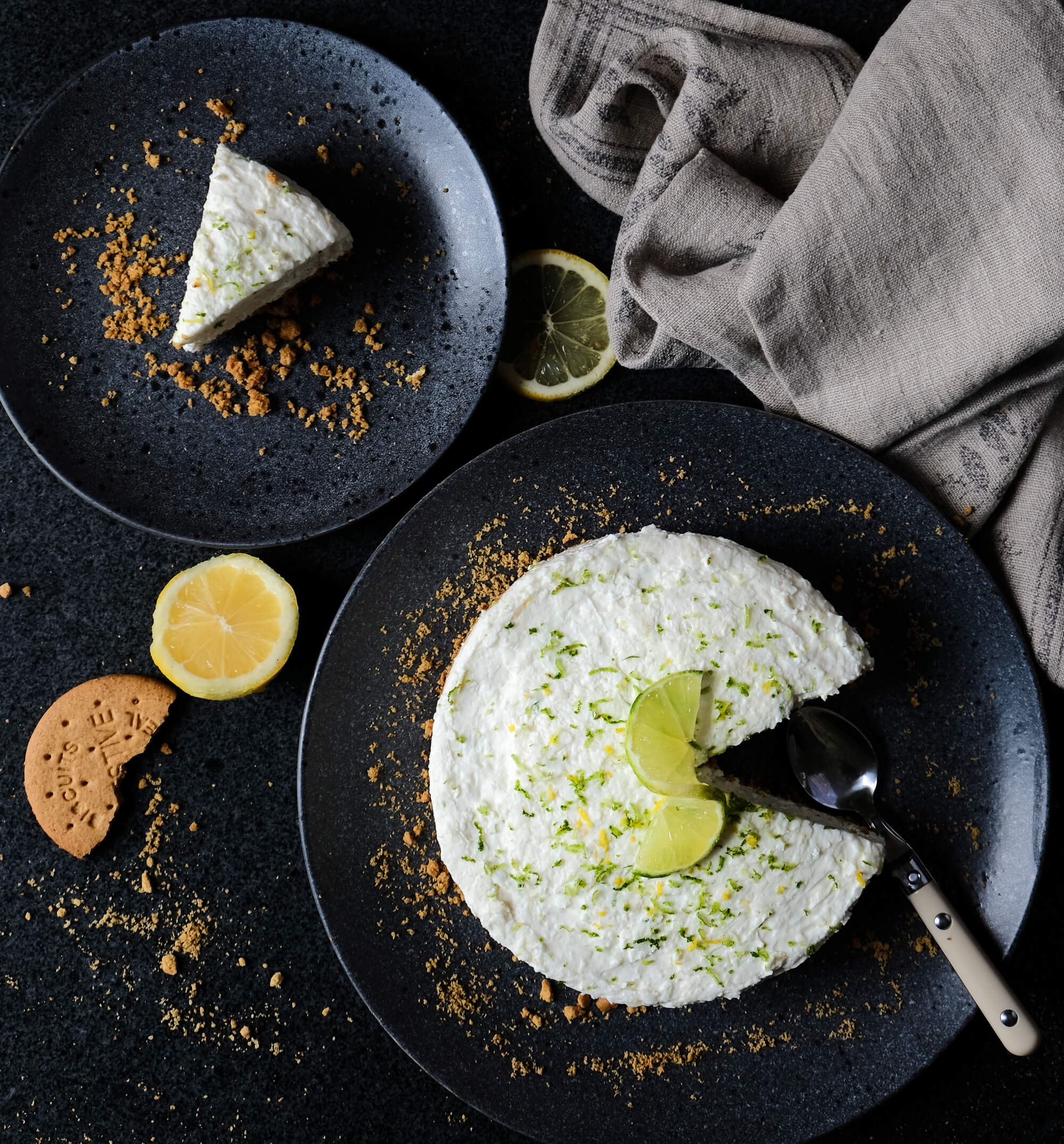 Cheesecake med citron och lime Cheesecake med citron och lime
