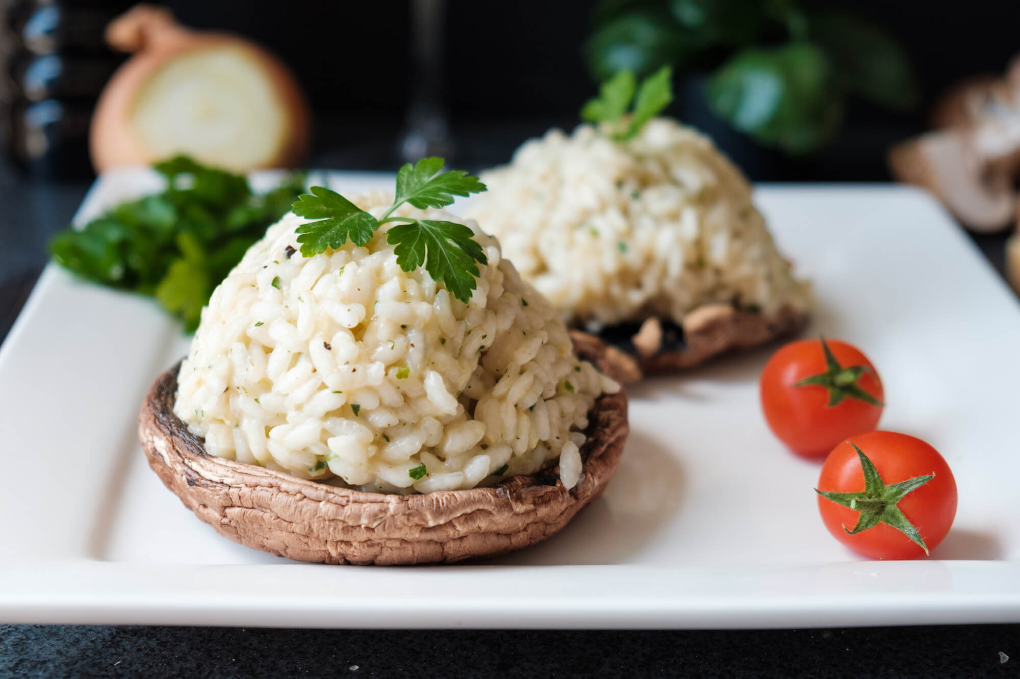 Fylld portobello risotto Fylld portobello risotto